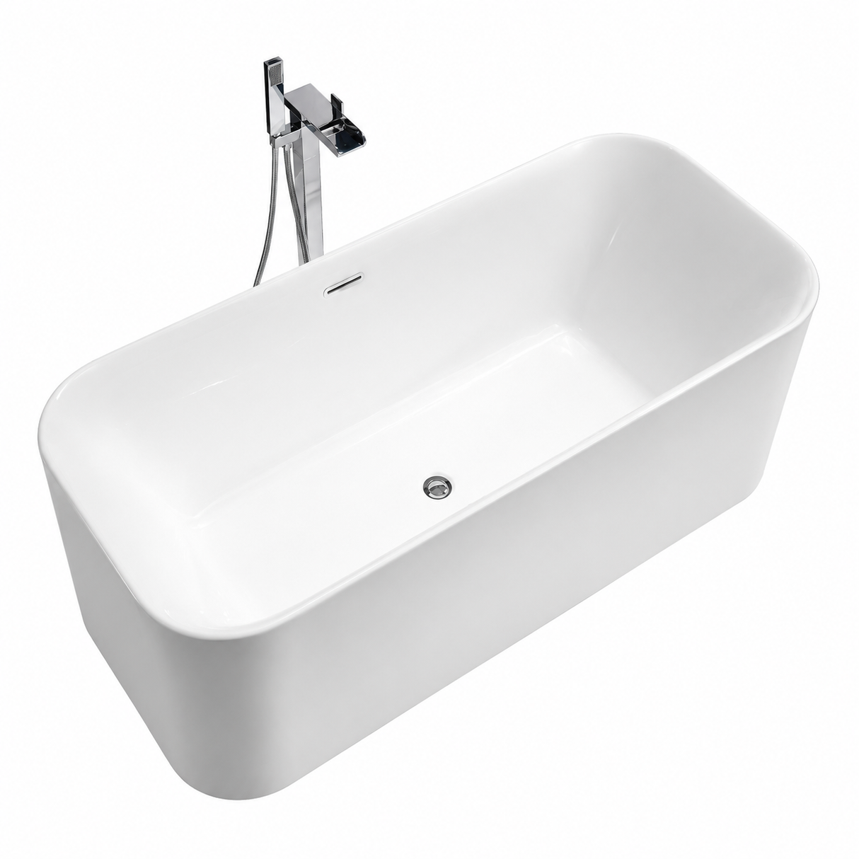 Freestanding Bathtub With Overflow W/o Mixer