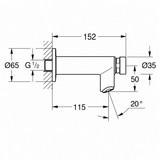 GROHE  Euroeco Cosmopolitan T Self-Closing Pillar Tap 1/2" 36266