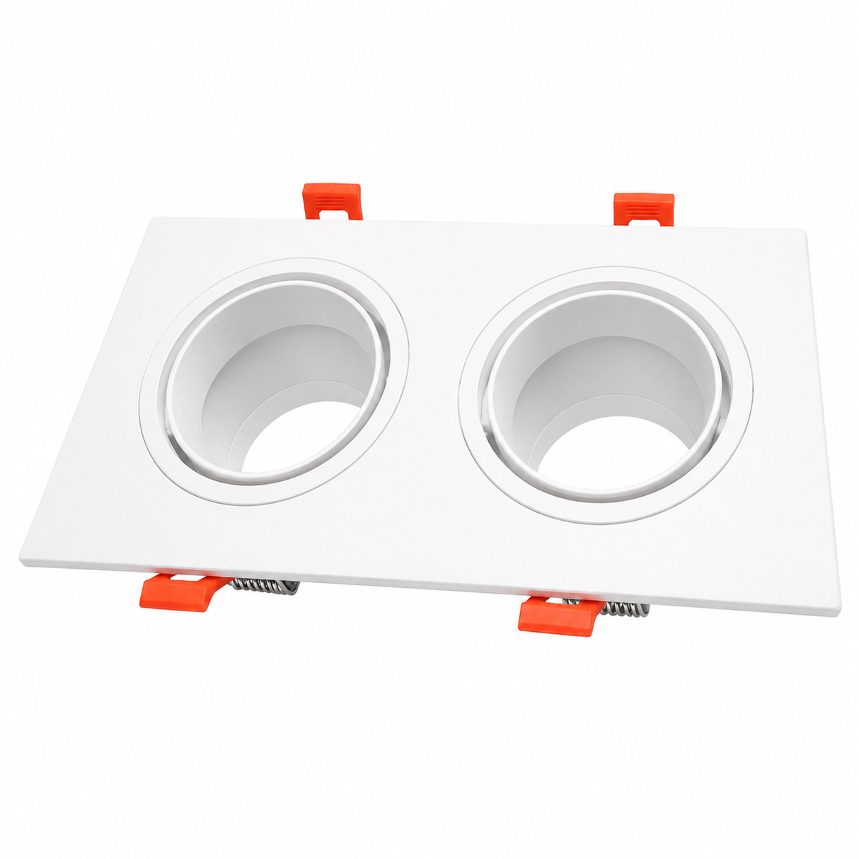 Double MR16 Spot Light Housing  Iron + PC White Recessed D168×90×H34mm with MR16 Connector C7010F-2