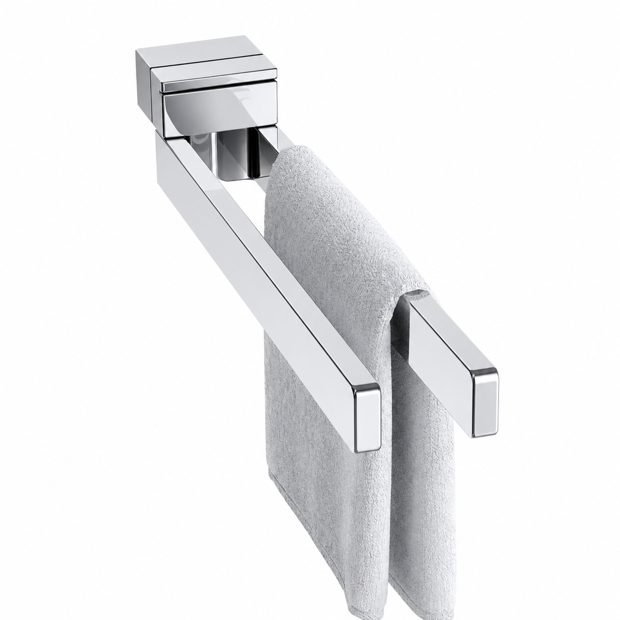 Wall Mount Double Towel Rail - Mirror Chrome