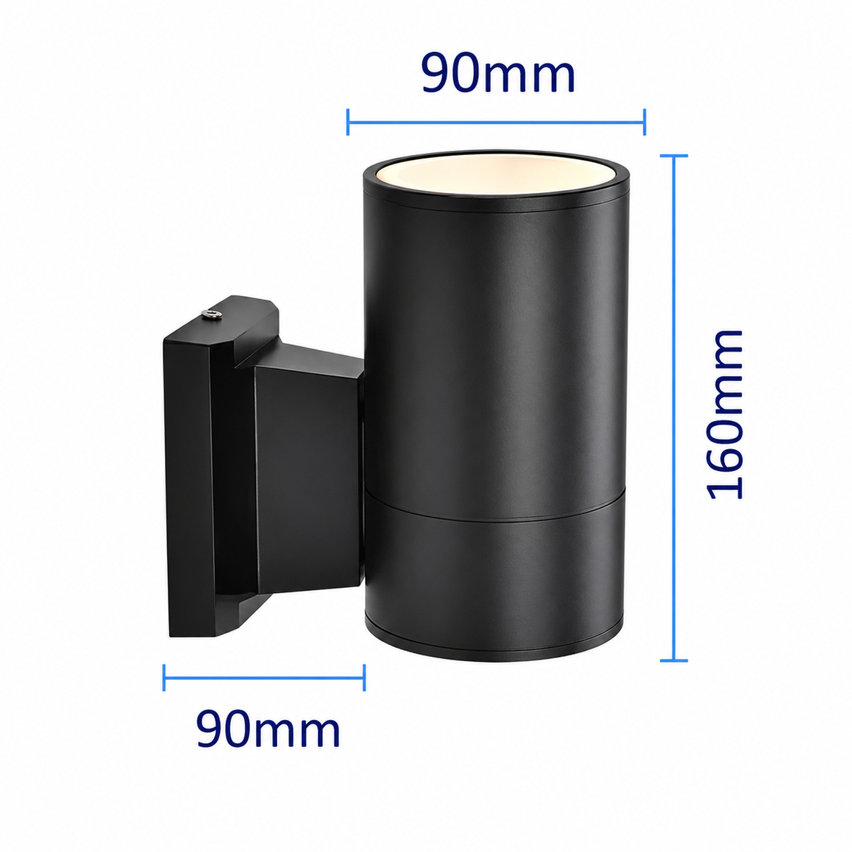 LED Wall Light  E27 90×160mm Aluminium Black BD8026C