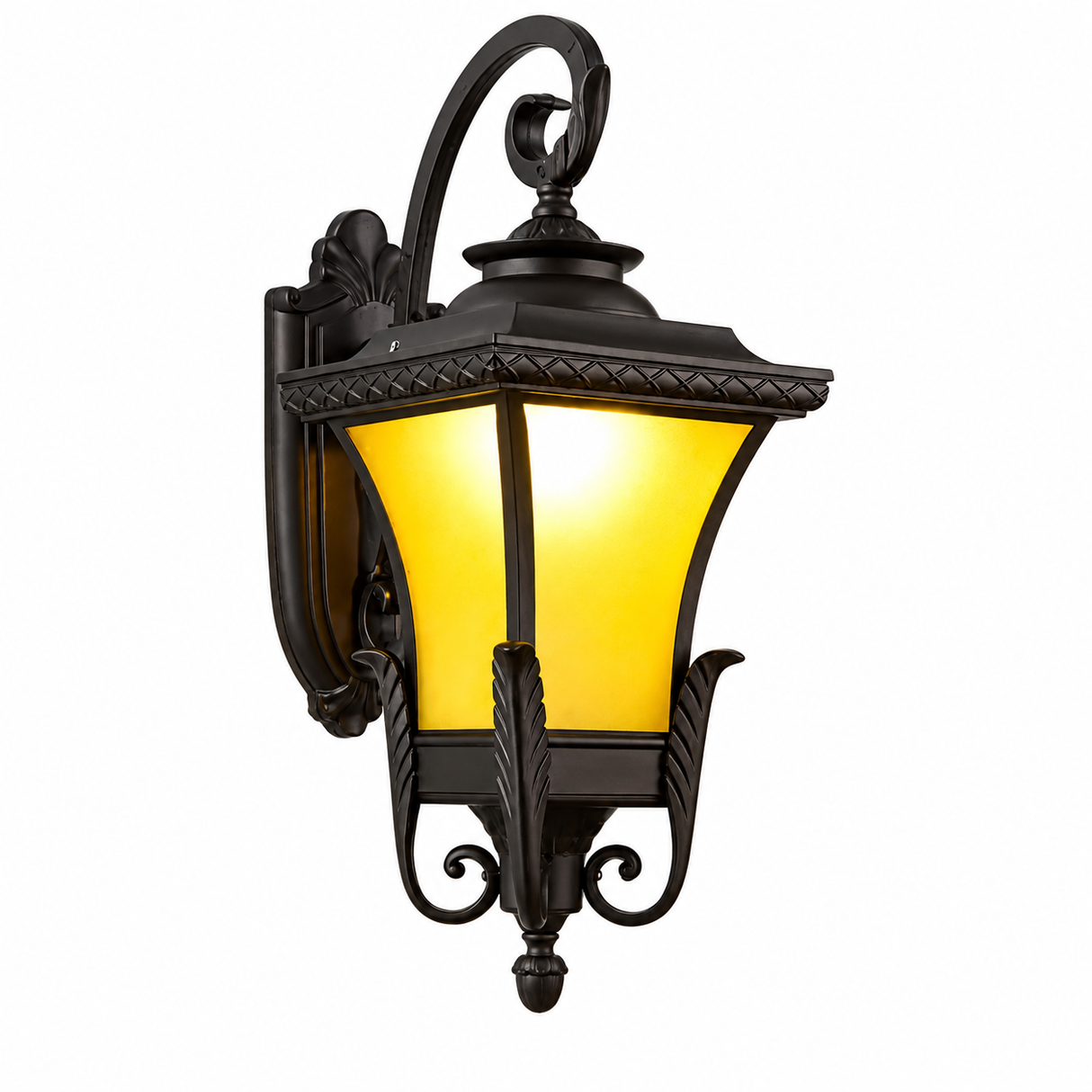 Outdoor Wall Lamp E27 D230×H550mm Aluminium + Transparent Glass Coffee  HW-6155