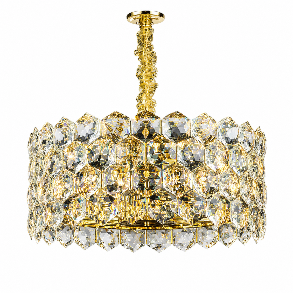 Modern Luxury Round Chain Smoke Gray Crystal Chandelier - Omd1676 (d80xh34) 800