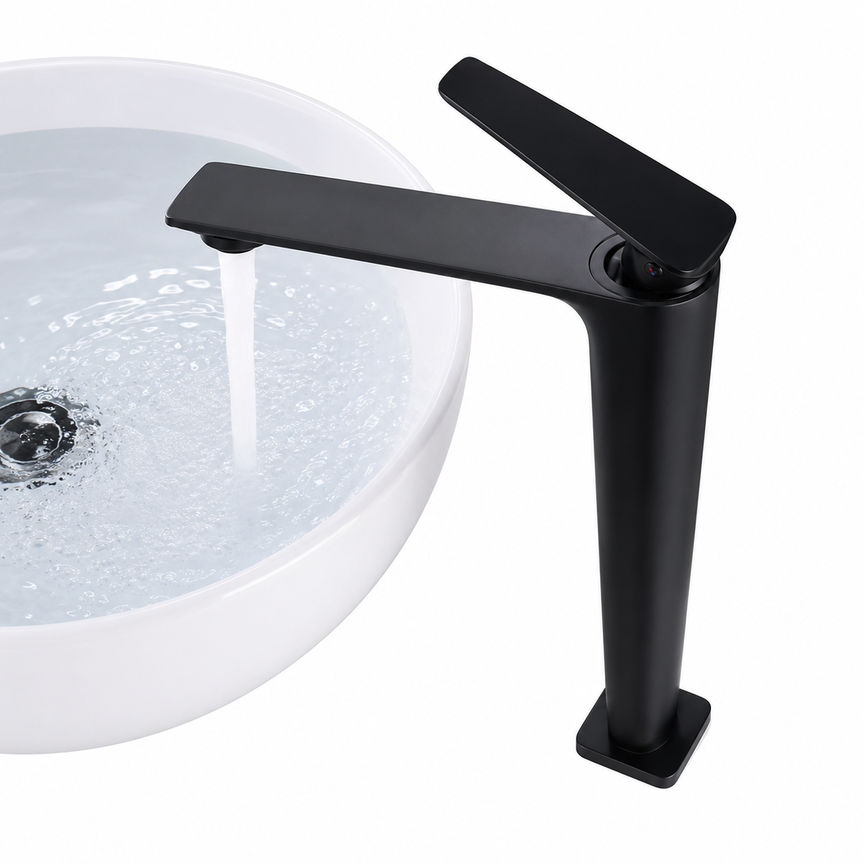 Basin Mixer Matt Black Simple Bathroom Faucet 1 Hole