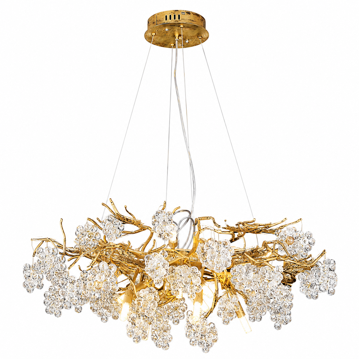 Pendant Light 8087-800 Aluminum+Crystal GD