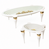 Center Table + Side Table Teapoy Combo - Gold Design