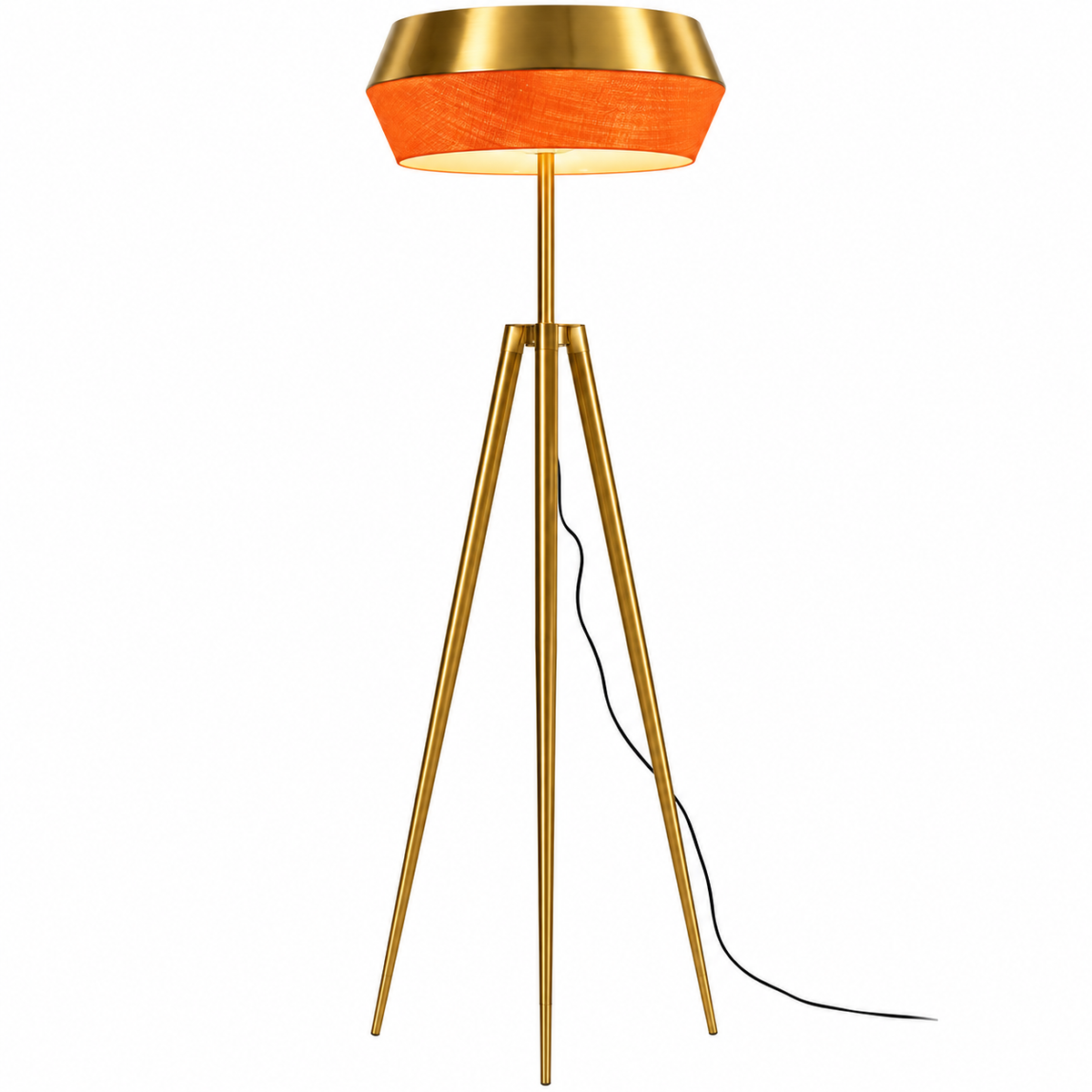 Floor lamp-SM2289F-A-D555×H1700-Golden-Aluminum+Rattan
