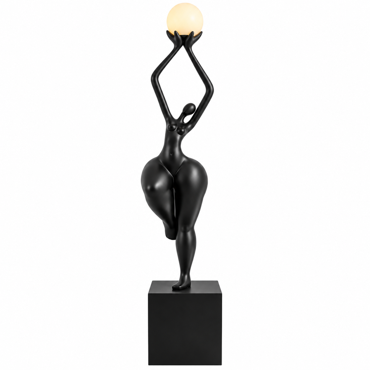 Floor lamp-2539-400*H1600-Fiberglass-Black