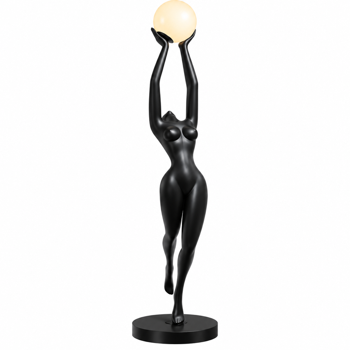 Floor lamp-2538-L-300*H1340-Fiberglass-Black
