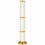 Floor lamp-1348F2-D255*H1350-Golden+Clear-Aluminum+Glass