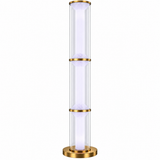 Floor lamp-1348F2-D255*H1350-Golden+Clear-Aluminum+Glass