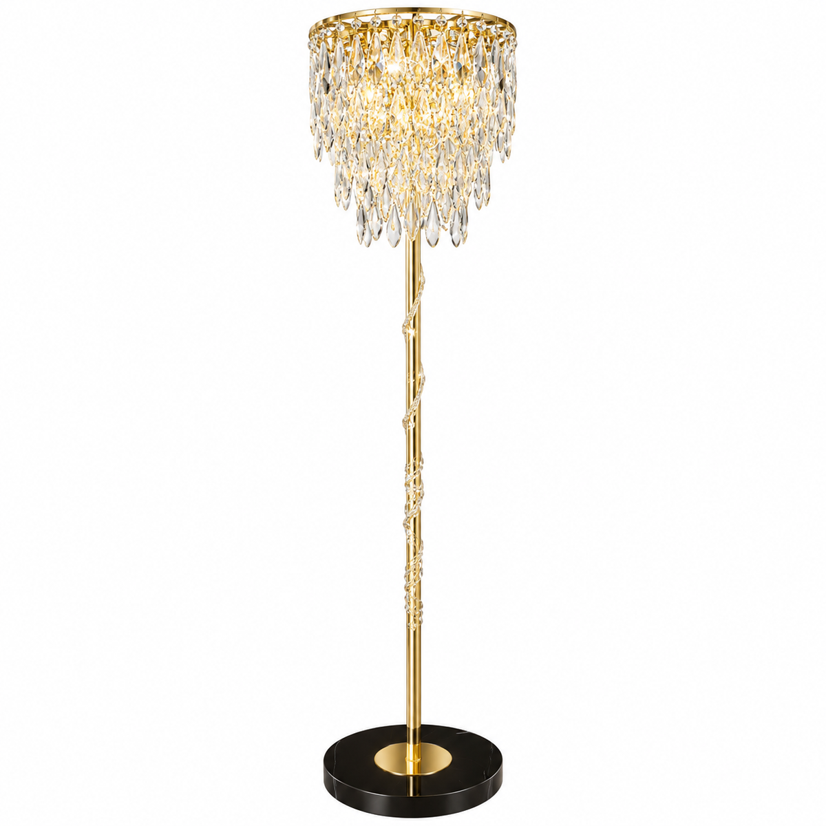Floor Lights - 8008 - D300*H1550 - K9 Crystal - Gold (Electroplated iron) LED tricolor