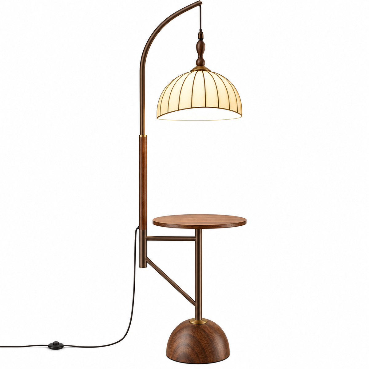 Floor Lamp - ML9018 D350*H1600mm - Metal+Oak Wood+Fabric