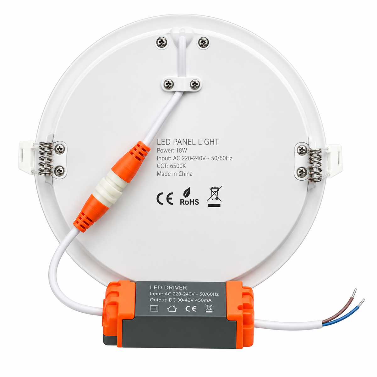 لوحة إضاءة LED قابلة للتعديل AJL2320-RC (18 واط، قطر 230 مم * ارتفاع 20 مم، حجم القطع من 5 سم إلى 20 سم)