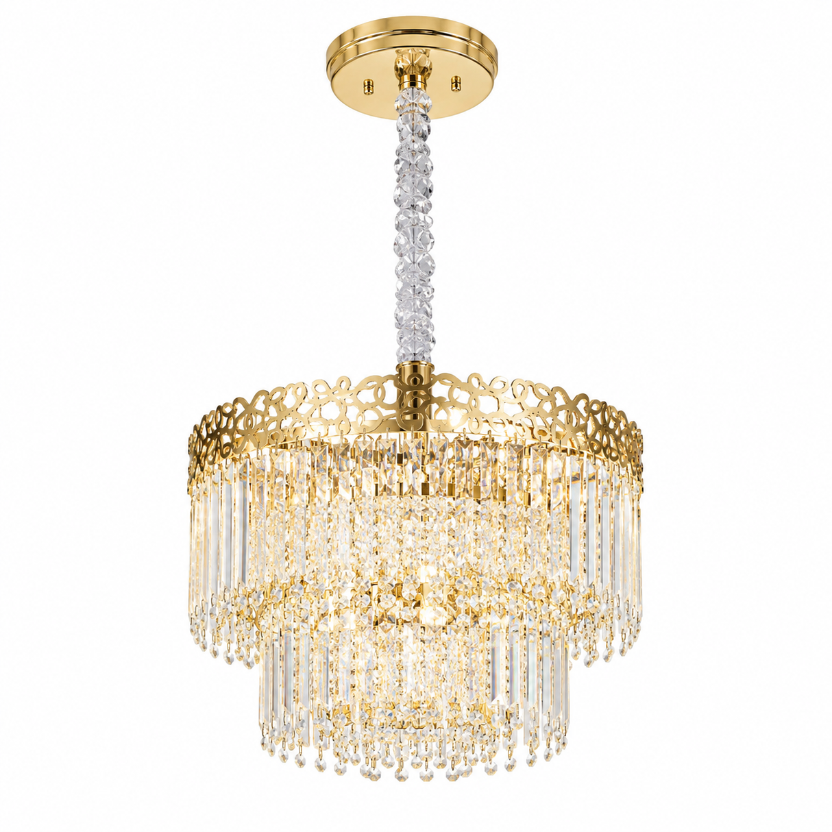 مصباح معلق - 7089 - قطر 800 مم × ارتفاع 350 مم - كريستال K9 - ذهبي 