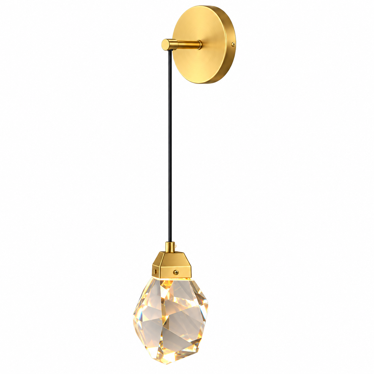 2011W Brass Crystal G4 Wall Lamp