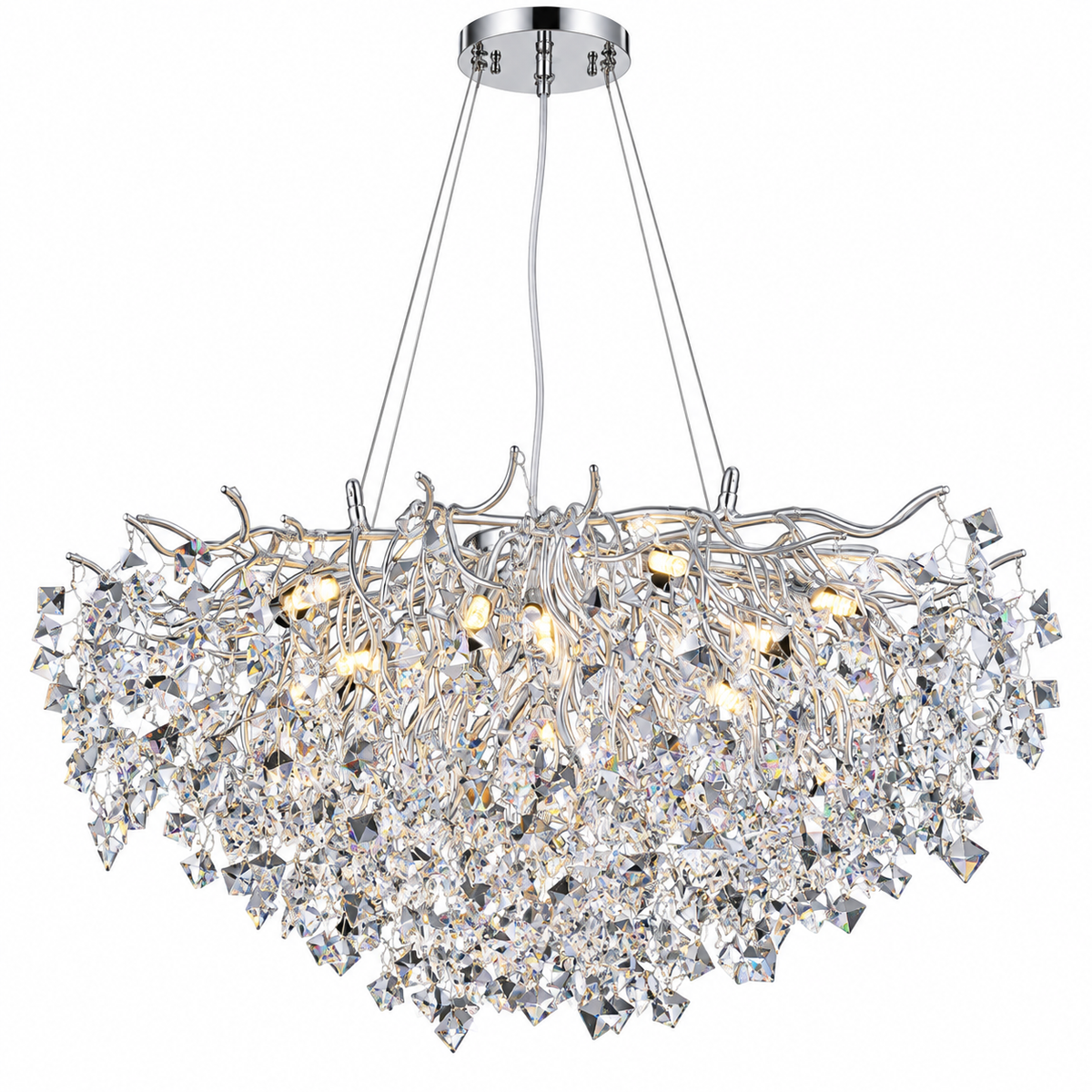 Pendant Light 8093C-1000 Aluminum+Crystal CH
