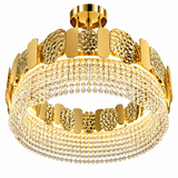 Modern Luxury Green Leaf Ceiling Crystal Drop Chandelier Hanging Lights