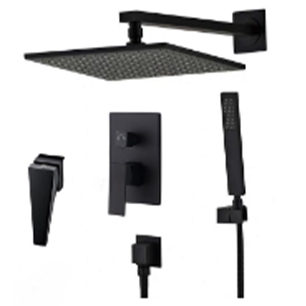 Concealed Rain Shower Set 2way - Black Matt