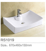 RS1019 Countertop Basin – 670×460×150 mm