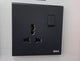 DB119-BLACK Universal Socket  with Switch 16A