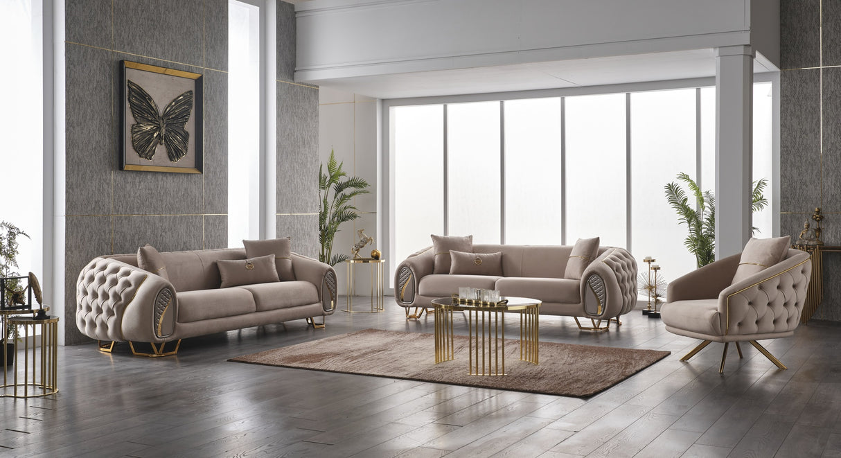 DIAMOND Sofa Set GOLD (3+3+1+1)