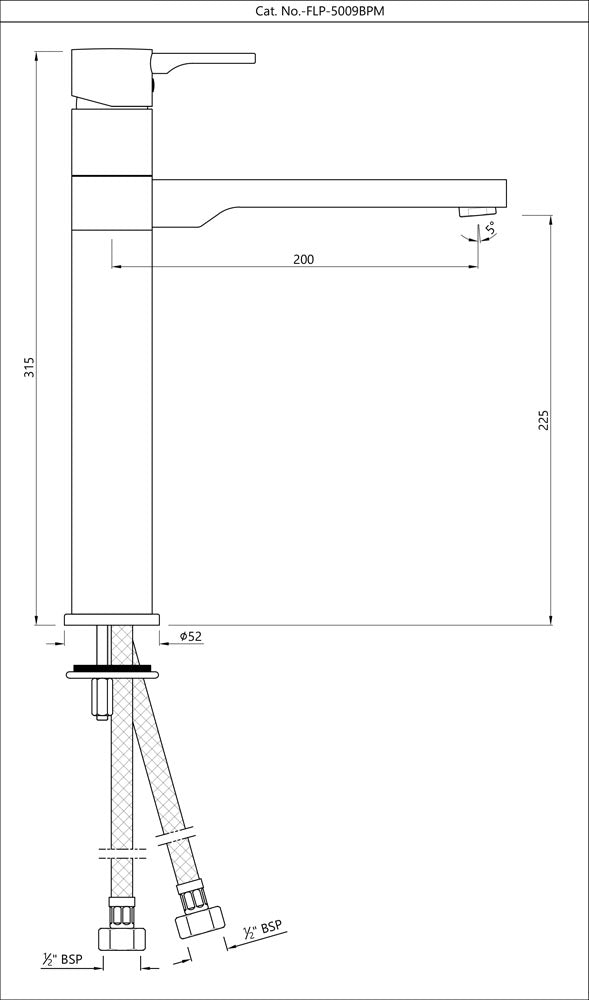 Single Lever Sink Mixer - Black Matt