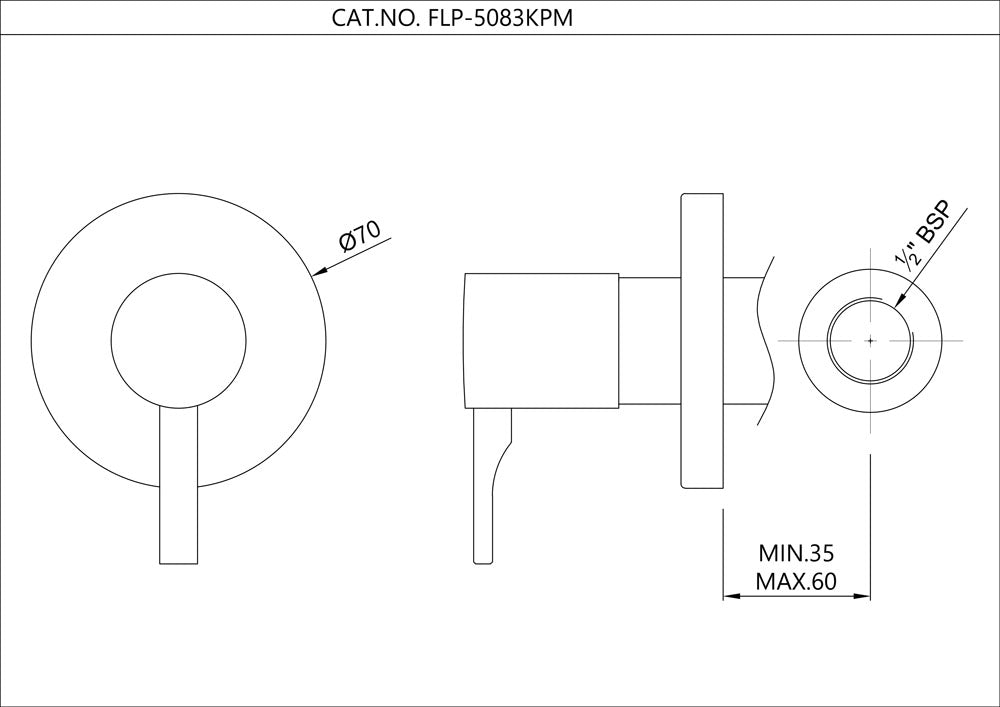 Exposed Part Kit of Concealed Stop Cock & Flush Cock - Black Matt