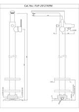 Exposed Parts of Floor Mounted Single Lever Bath Mixer - Gold Bright PVD
