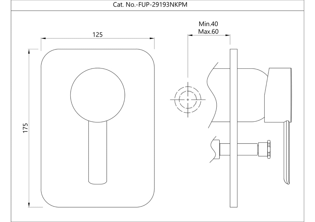 Single Lever 3-inlet Diverter Exposed parts kit - Gold Bright PVD