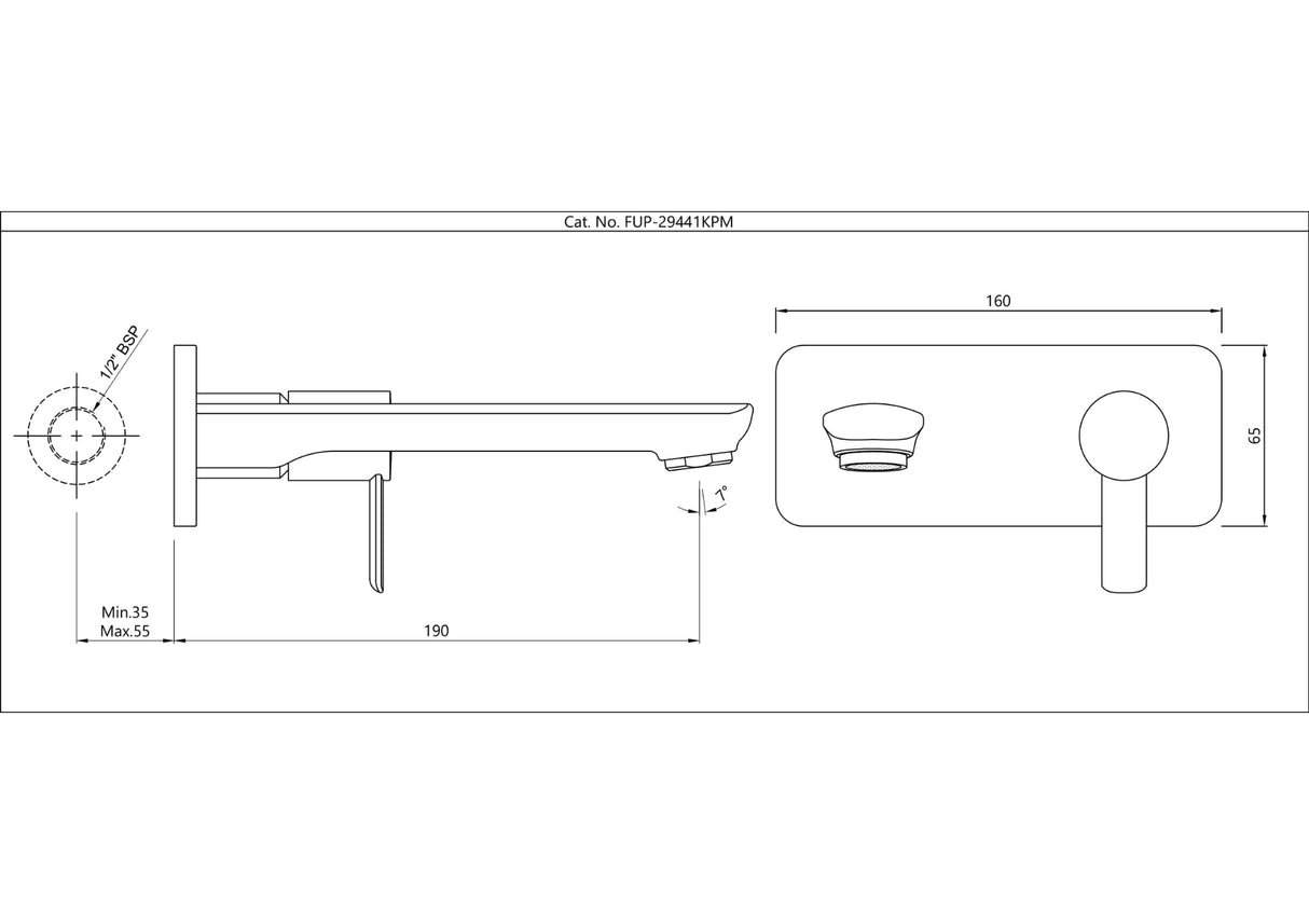 Exposed Part Kit of Single Concealed Stop Cock - Gold Bright PVD
