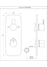 Aquamax Exposed Part Kit of Thermostatic Shower Mixer - Gold Bright PVD