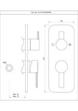Aquamax Exposed Part Kit of Single Lever Shower Mixer - Gold Bright PVD