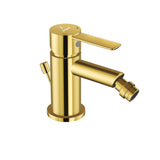 Single Lever 1-Hole Bidet Mixer with Popup Waste System - Gold Bright PVD