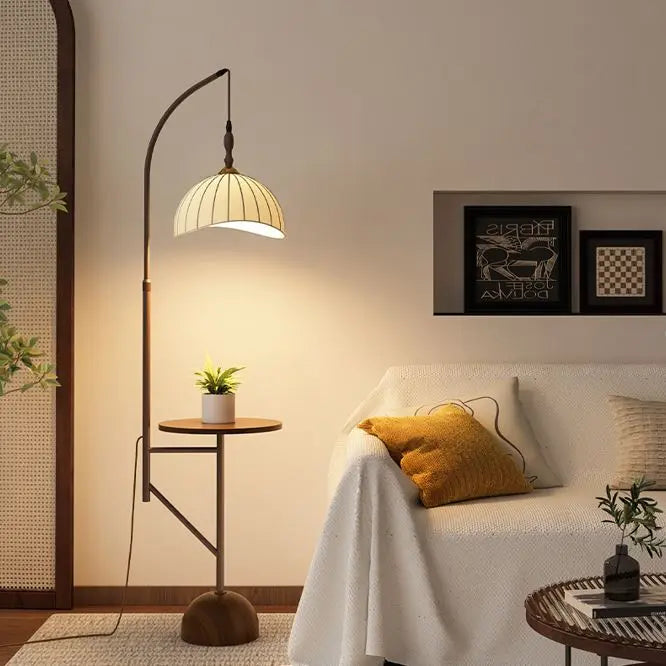 Floor Lamp - ML9018 D350*H1600mm - Metal+Oak Wood+Fabric