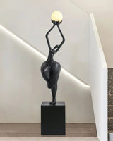 Floor lamp-2539-400*H1600-Fiberglass-Black