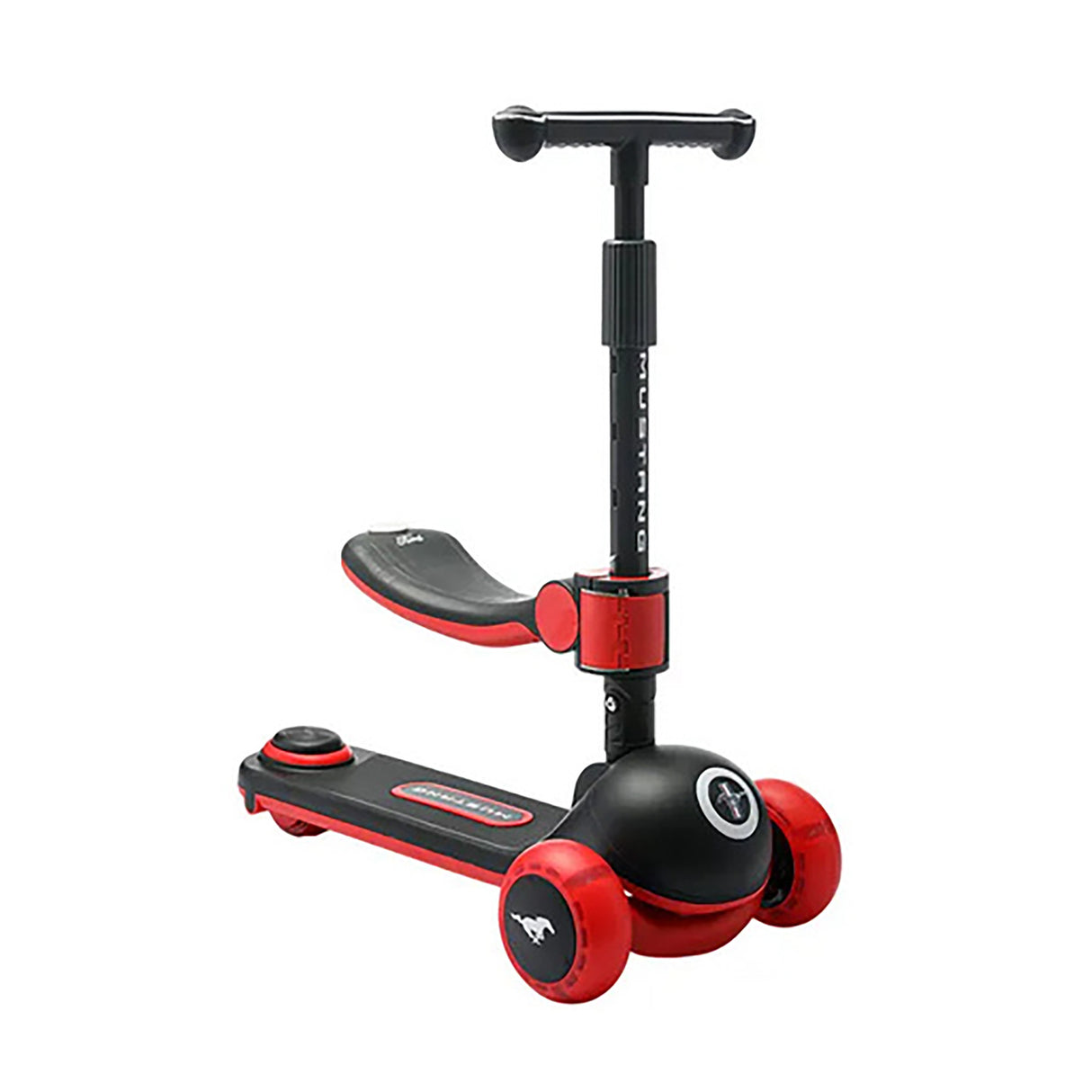 Ford Mustang Glider Scooter Black with Seat for Kids