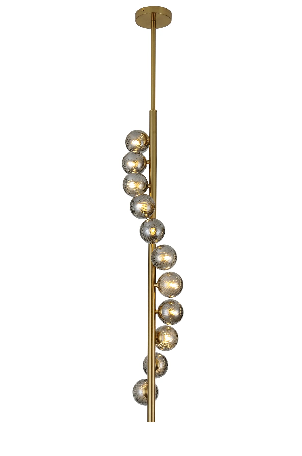 G9 Pendant-66787B-11B-200*200*1400mm-Bronze+Smoke-Iron+Glass-G9*11