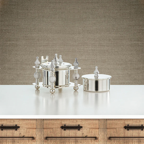 2 Pieces Silver Incense Burner Set