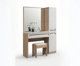 طقم غرفة نوم ليلي كاسا – سرير Q13 + خزانة ملابس Q11A بستة أبواب + طاولة جانبية وطاولة تزيين 