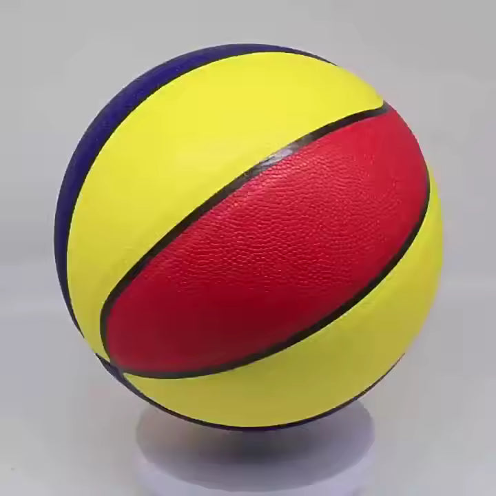 SUPREME Sports Size 3 Rubber Basketball (Red & Yellow)