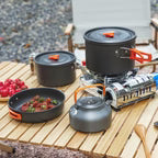 Aluminum Camping Cookware Set HTO-1024 – Lightweight & Portable Outdoor Cooking Set