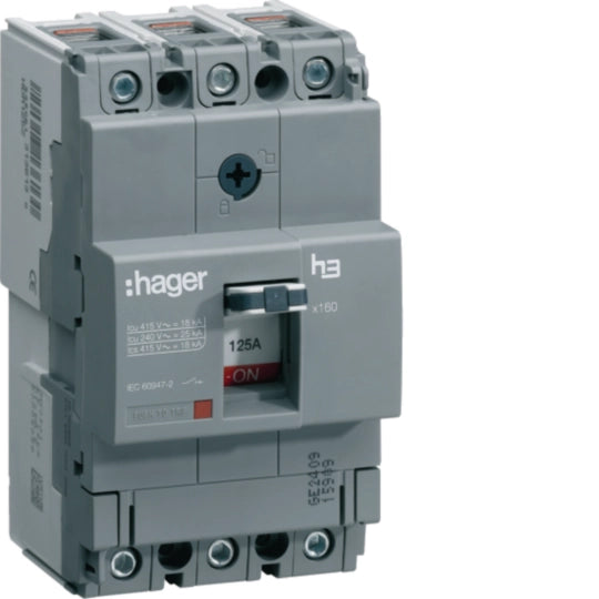 Hager MCCB 125A 3P 25kA