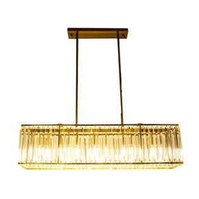 Modern Rectangular Golden Crystal Chandelier Hanging Lights BoB Lights