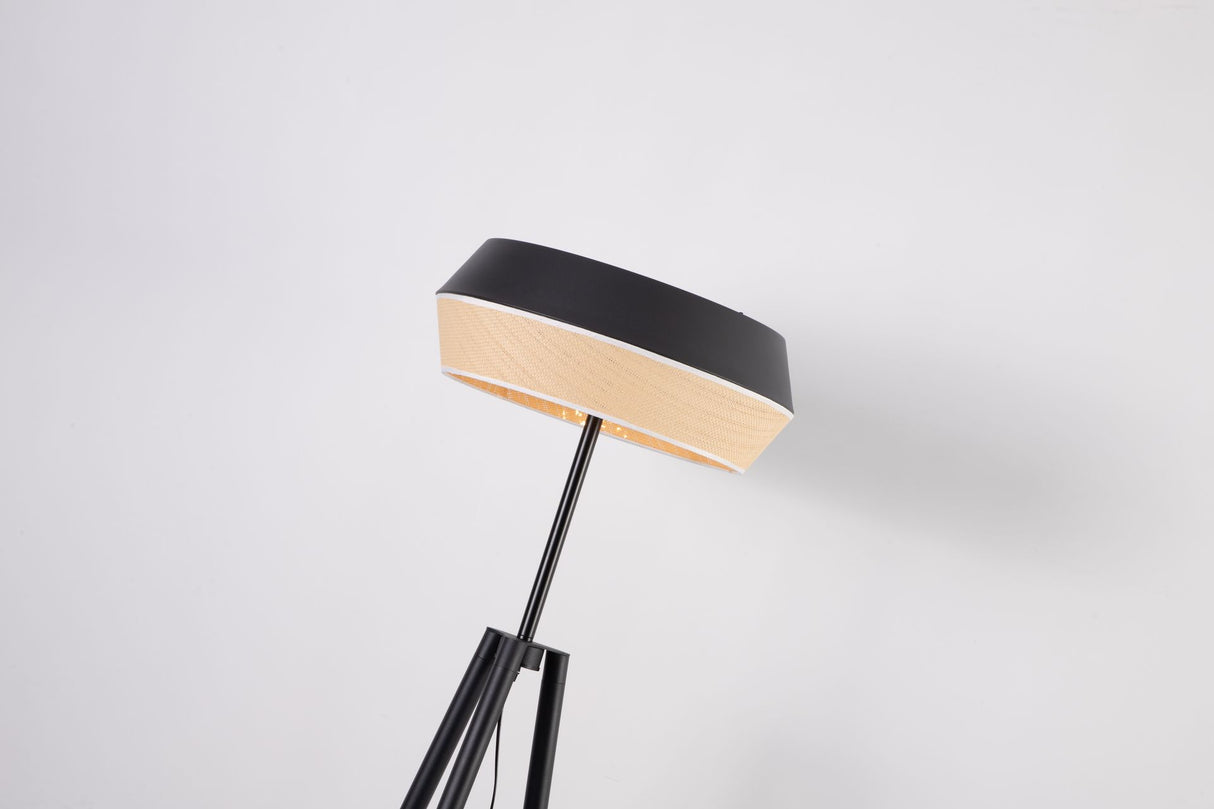 Floor lamp-SM2289F-A-D555×H1700-Black-Aluminum+Rattan