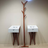 Iroko Wooden Towel Hook Rack