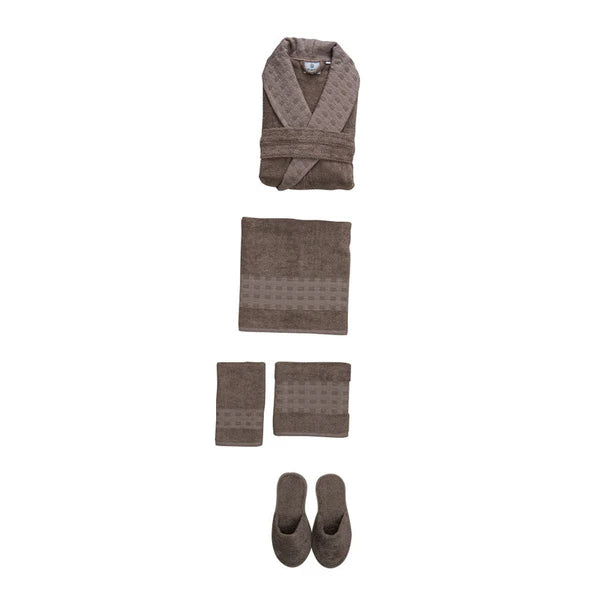 Per La Casa 6 Pieces Premium Bathrobe Set - New Latte