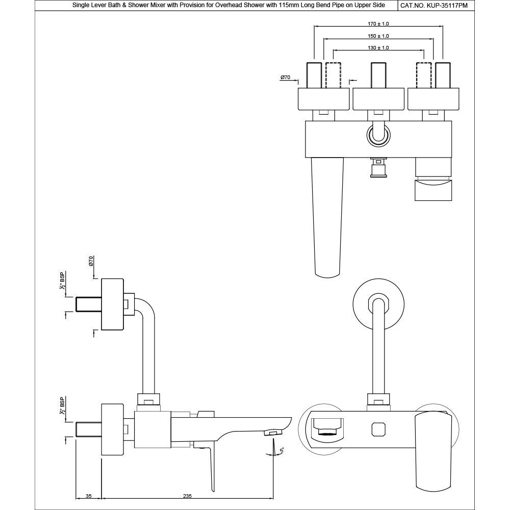 Single Lever Wall Mixer - Chrome
