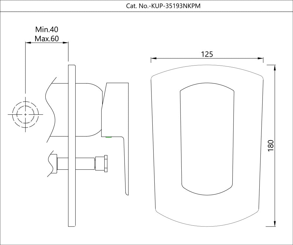 Single Lever 3-inlet Diverter Exposed parts kit - Chrome