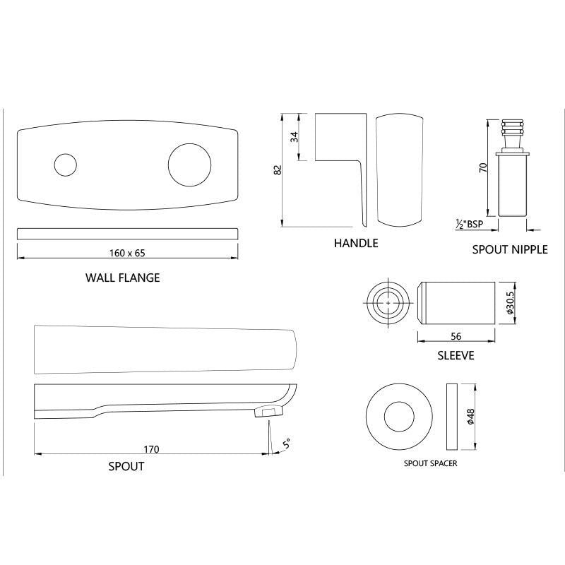 Exposed Part Kit of Single Concealed Stop Cock - Chrome